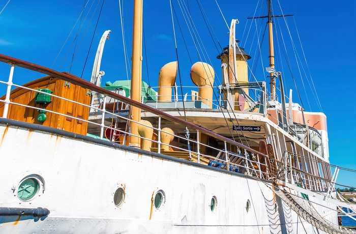 CSS Arcadia - gammelt skib ved museets kaj i Halifax, Canada