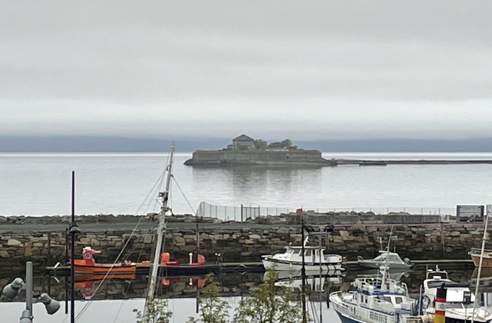 Munkholmen set fra centrum af Trondheim