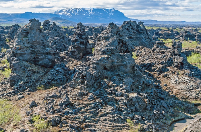 Lavaområdet Dimmuborgir i Island