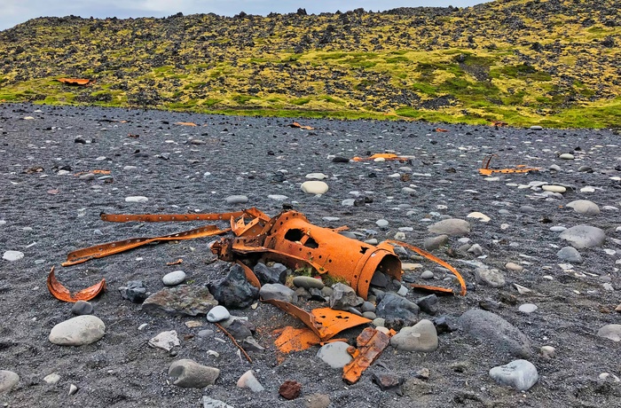 Vragrester på Djúpalónssandur sorte strand på Snæfellsnes halvøen, Island
