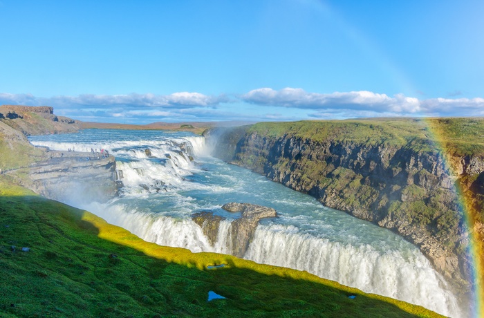 Udsigt til Gullfoss vandfaldet - Island