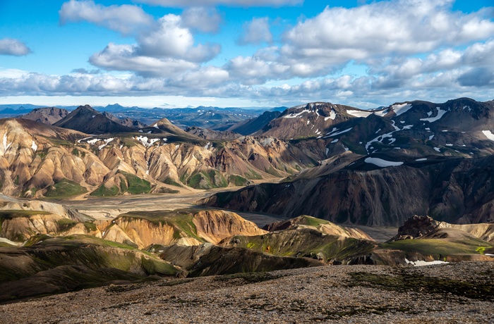Det barske men smukke naturområde Landmannalaugar i Island