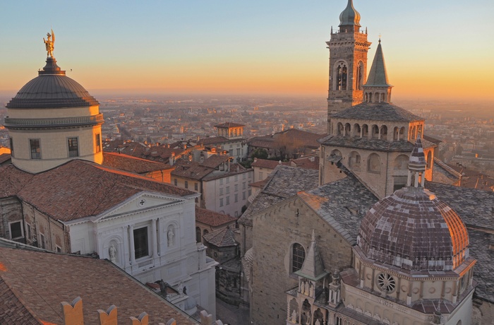 Den gamle bydel i Bergamo, Lombardiet, Norditalien