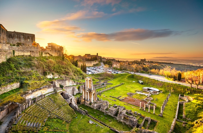Det romerske amfiteater ved Volterra, Toscana, Italien
