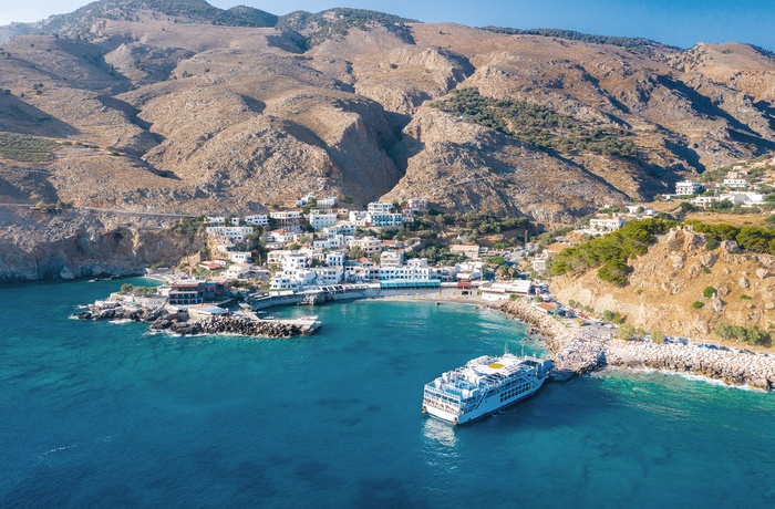 Kystbyen Sfakia kendt som Chora Sfakion på Kreta - Grækenland