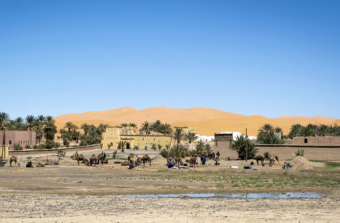 Landsbyen Merzouga ved ørkenområdet Erg Chebbi - Marokko