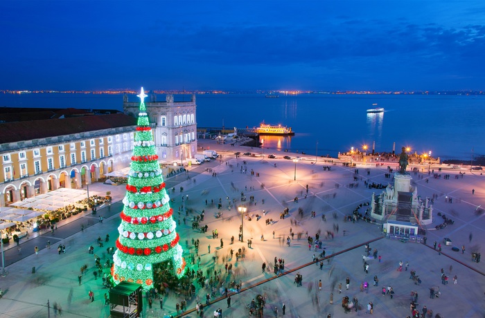 Juletræet på Praca do Commercio pladsen i Lissabon