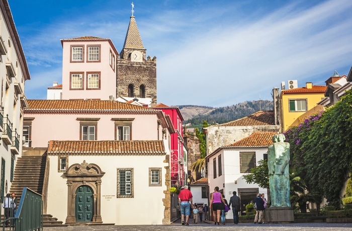 Funchals gamle bydel med katedralen i baggrunden - Madeira, Portugal