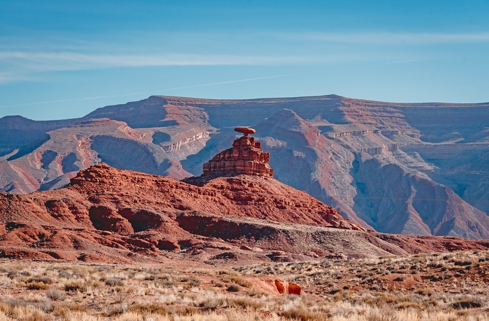 Klippeformationen Mexican Hat Rock i Utha, USA