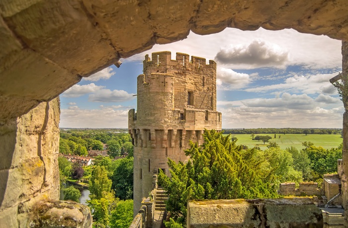 Udsigt fra Warwick Castle i Midtengland