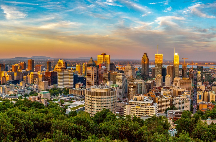 Udsigt til Montreal fra Mount Royal, Quebec i Canada