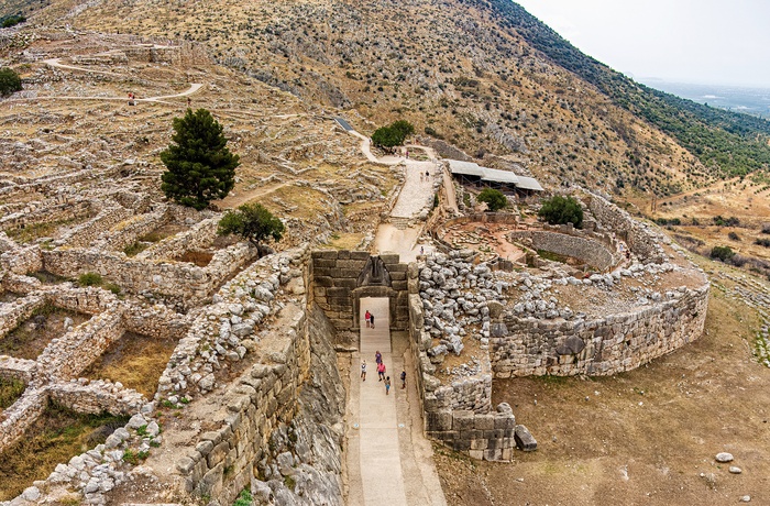 Løveporten i Mykene - et arkæologisk område nær Mykines på Peloponnes - Grækenland