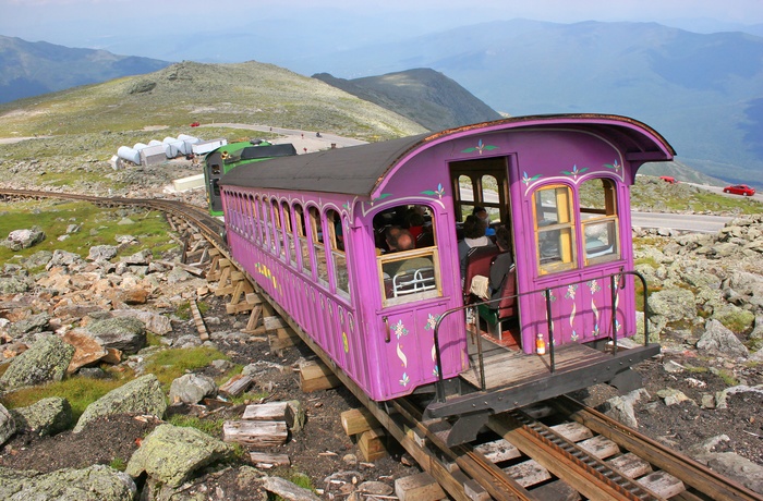 COG Railway på vej til toppen af Mount Washington i New Hampshire, USA