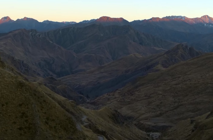 Bjergkæde i New Zealand