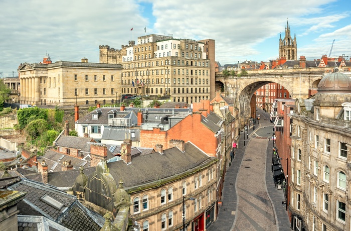 Udsigt mod Newcastle centrum, England