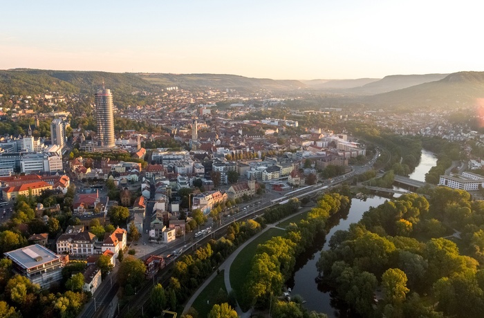 Udsigt til byen Jena og Paradisepark - Tyskland