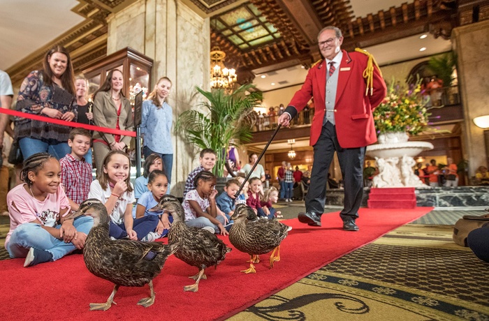 Peabody Hotel i Memphis - ducks march