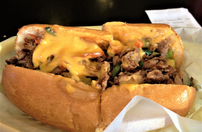 En klassisk philadelphia Cheesesteak, USA