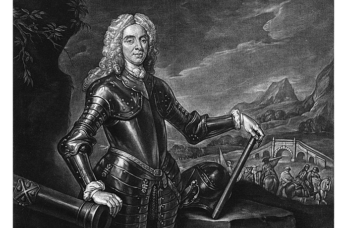 Portræt fra 1736 af general løjtnant Georg Wade med en af sine broer fra Skotland i baggrunden