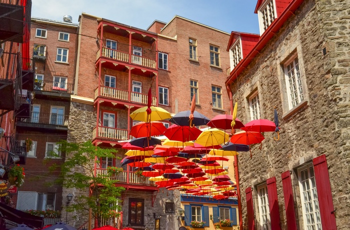 Quartier Petit Champlain, den ældste bydel i Quebec City, Canada