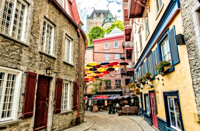 Quartier Petit Champlain, den ældste bydel i Quebec City, Canada