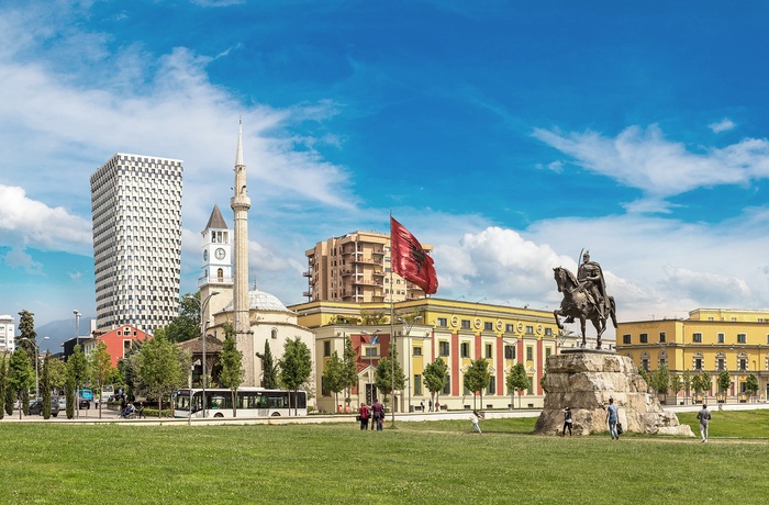 Skanderberg Square i hovedstaden Tirana - Albanien