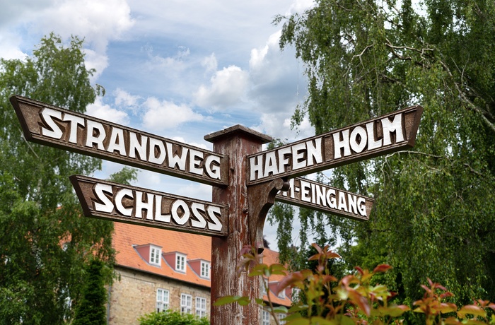 Skilte til seværdigheder i Slesvig by - Tyskland