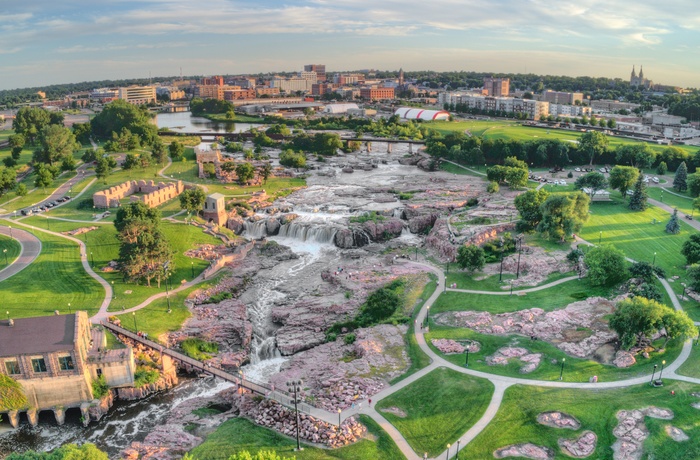 Falls Park i Sioux Falls South Dakota