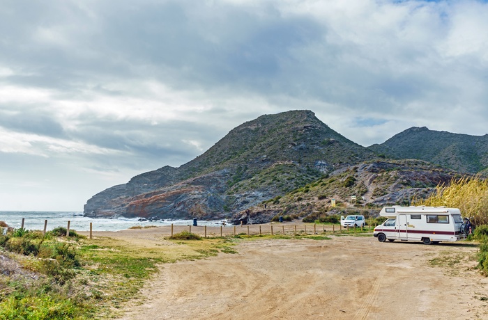 Autocamper på stranden Cala Reona - Spanien