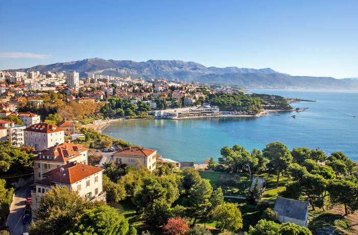 Bacvice strand i Split, Dalmatien i Kroatien