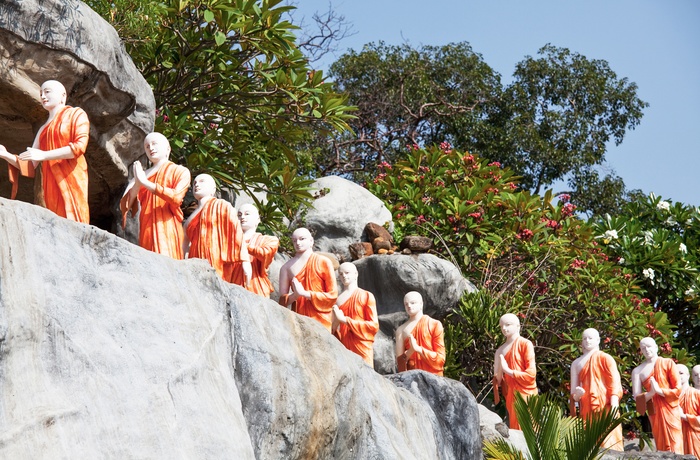 Buddistiske Munke Statuer, Rock Temple, Dambulla, Sri Lanka