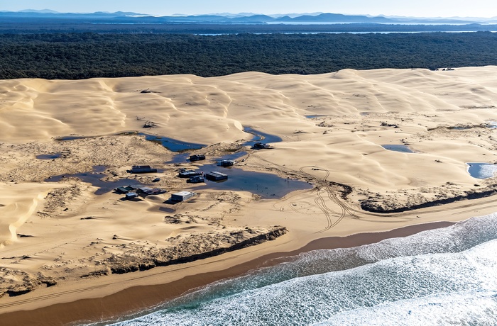 Luftfoto af Stockton Sand Dunes - NSW - Australien