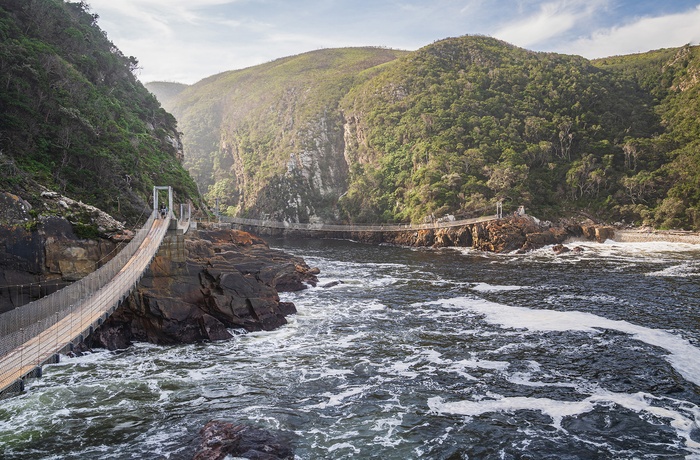 Hængebroer ved Storms River Mouth i Tsitsikamma, Garden Route National Park - Sydafrika