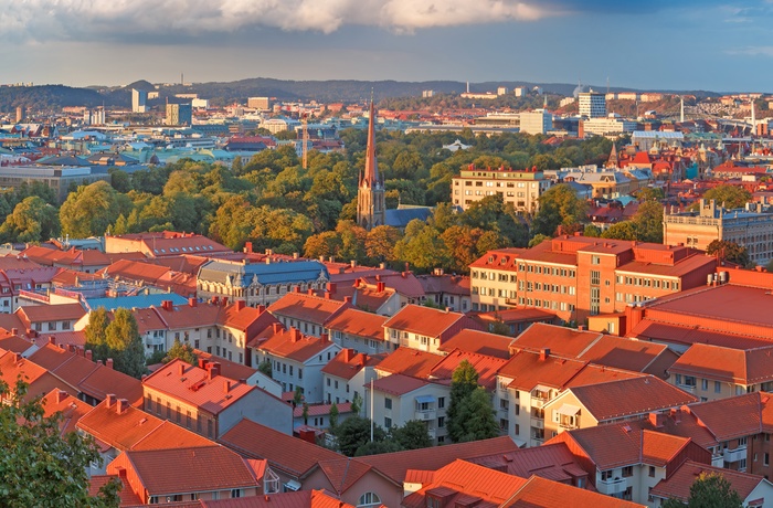 Udsigt til Haga kvarteret i Göteborg, Sverige