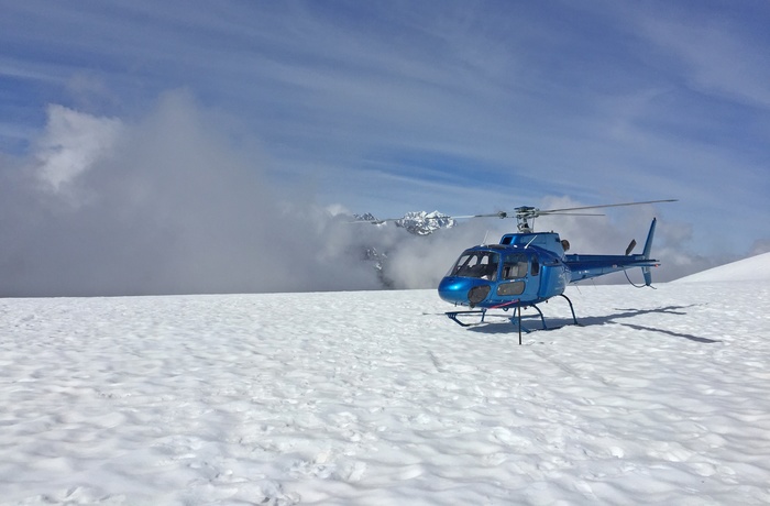 Helikopter på Fox Glacier - Sydøen i New Zealand