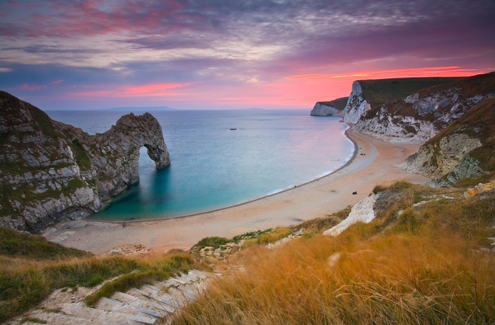 Durdle Door langs Jurassic Coast i Sydengland