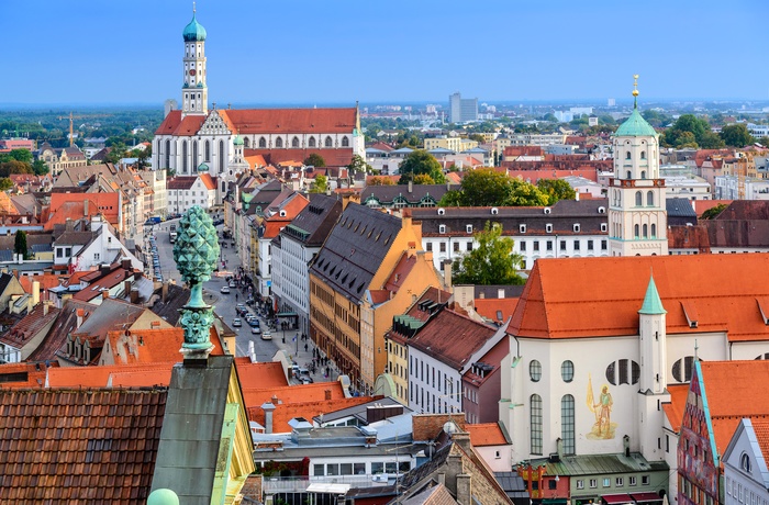 Udsigt ud over Augsburg, Sydtyskland