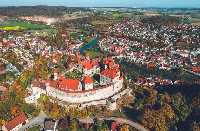 Udsigt til Harburg og slottet af samme navn, Sydtyskland