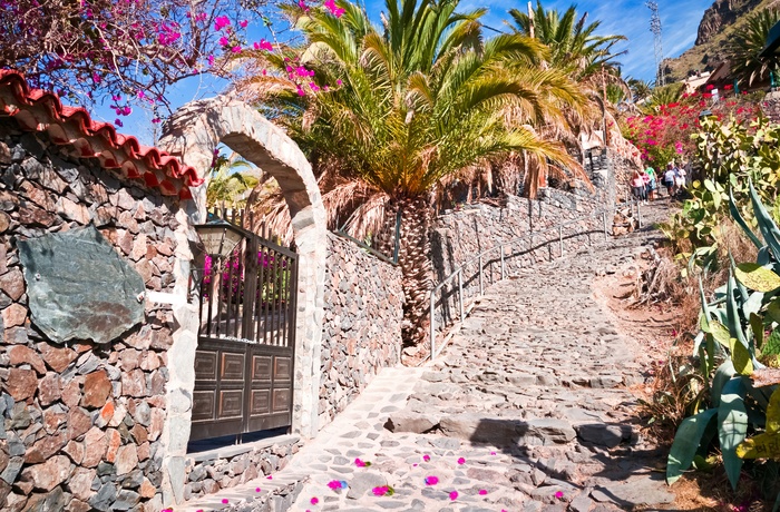 Stejl gade i den lille bjerglandsby Masca på Tenerife