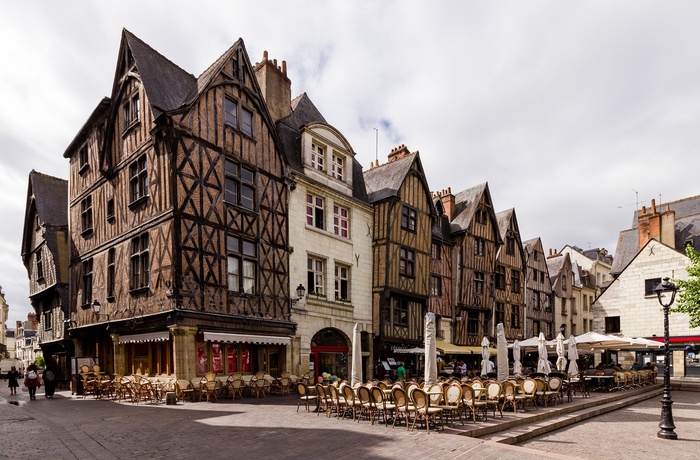 Tours - Place Plumereau, Loiredalen i Frankrig