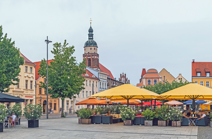 Torvet i Cottbus, Brandenburg, Tyskland