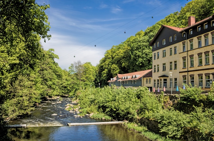 Thale og floden Bodetal, Harzen i Tyskland