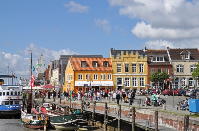 Havnebyen Husum i Schleswig-Holstein, Tyskland