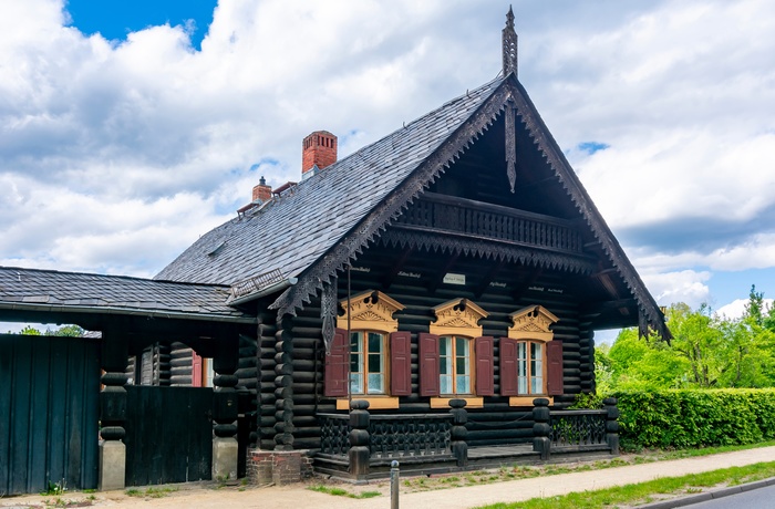 Hus i den russiske koloni Alexandrowka i Potsdam, Brandenburg i Tyskland