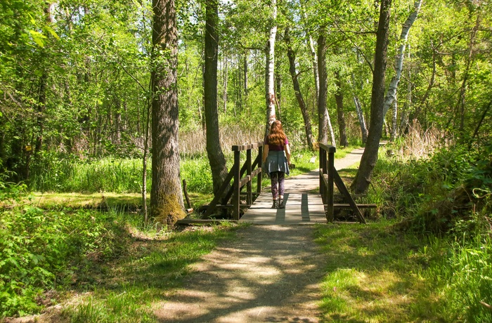 På vandretur langs Wotschofskaweg i Spreewald, Tyskland