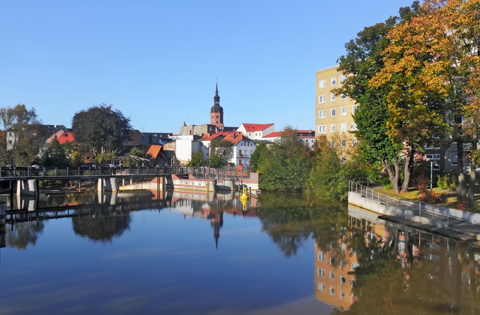 Byen Spremberg ved Spree floden - Midttyskland