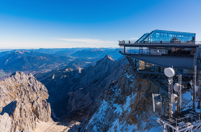 Toppen af Tysklands højeste bjerg Zugspitze, Sydtyskland