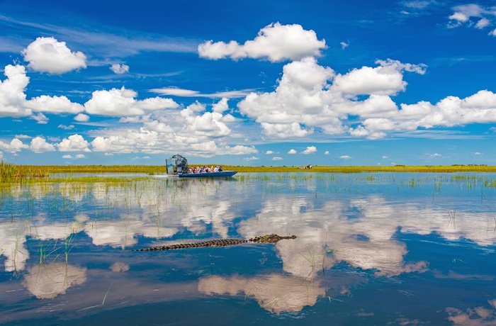 Med airboat i Everglades og spotte alligatorer - Florida i USA