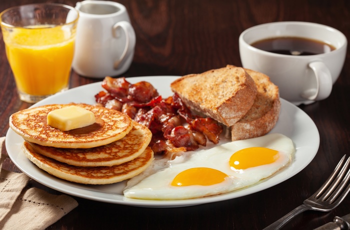 Amerikanske morgenmad med pandekager