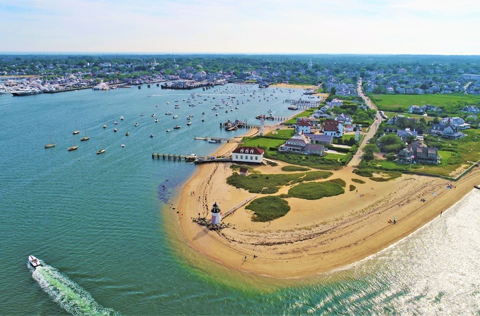 Luftfoto af indsejlingen til Nantucket Island - Massachusetts